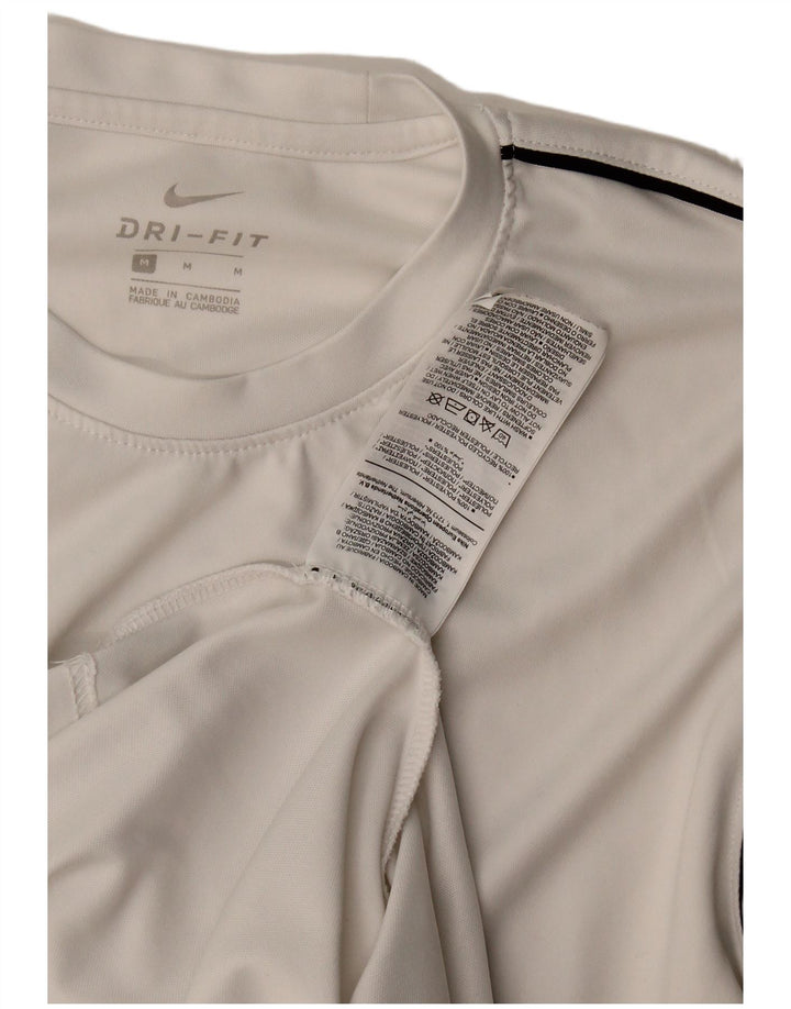 T-shirt Nike Dri Fit da uomo, top in poliestere bianco medio