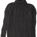 Maglione maglione da donna a collo alto Eddie Bauer UK 16 grande lana grigia