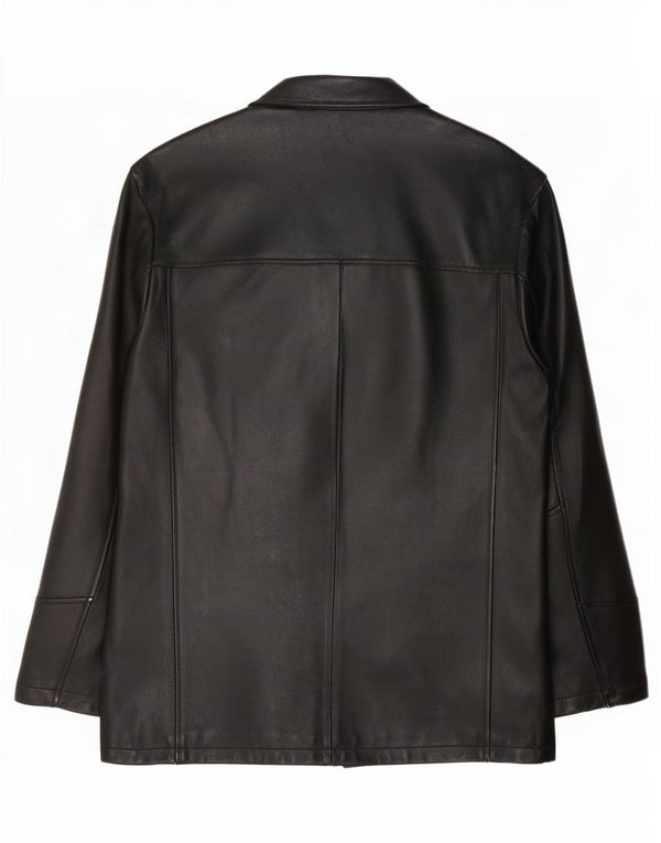Giacca in pelle vintage da uomo IT 48 media nera