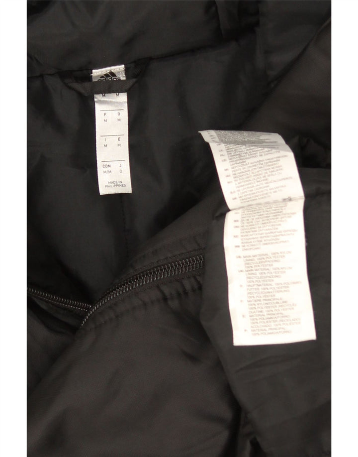 Cappotto imbottito con cappuccio da uomo Adidas UK 38 nylon nero medio