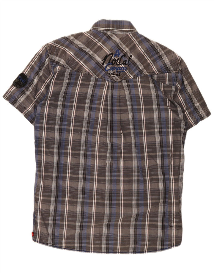 Camicia a maniche corte da uomo O'Neill in cotone a quadri grigio medio
