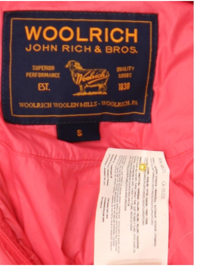 Giacca imbottita con cappuccio da donna Woolrich UK 10 Small Rosa Poliammide