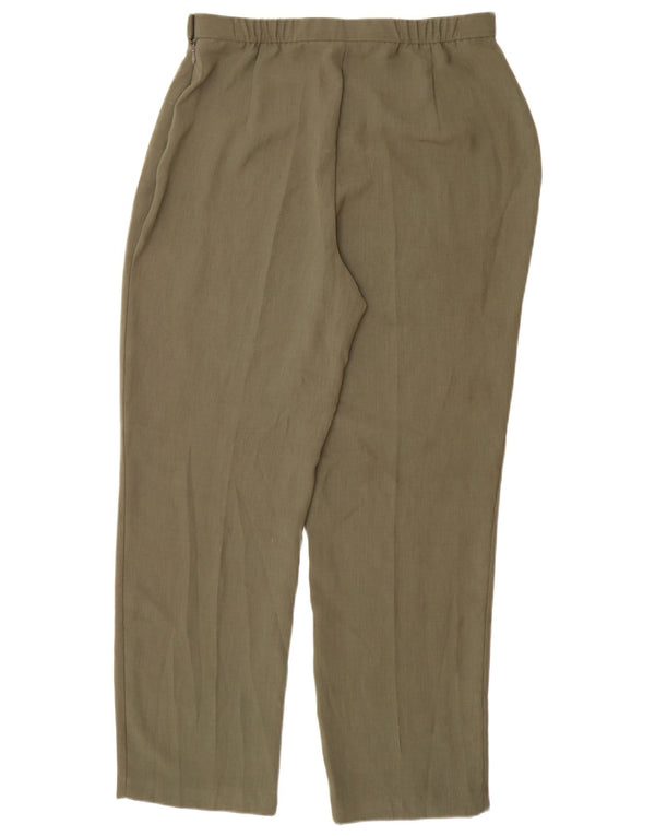 Pantaloni casual a vita alta da donna Marks & Spencer UK 16 Large W32 L30 Verde