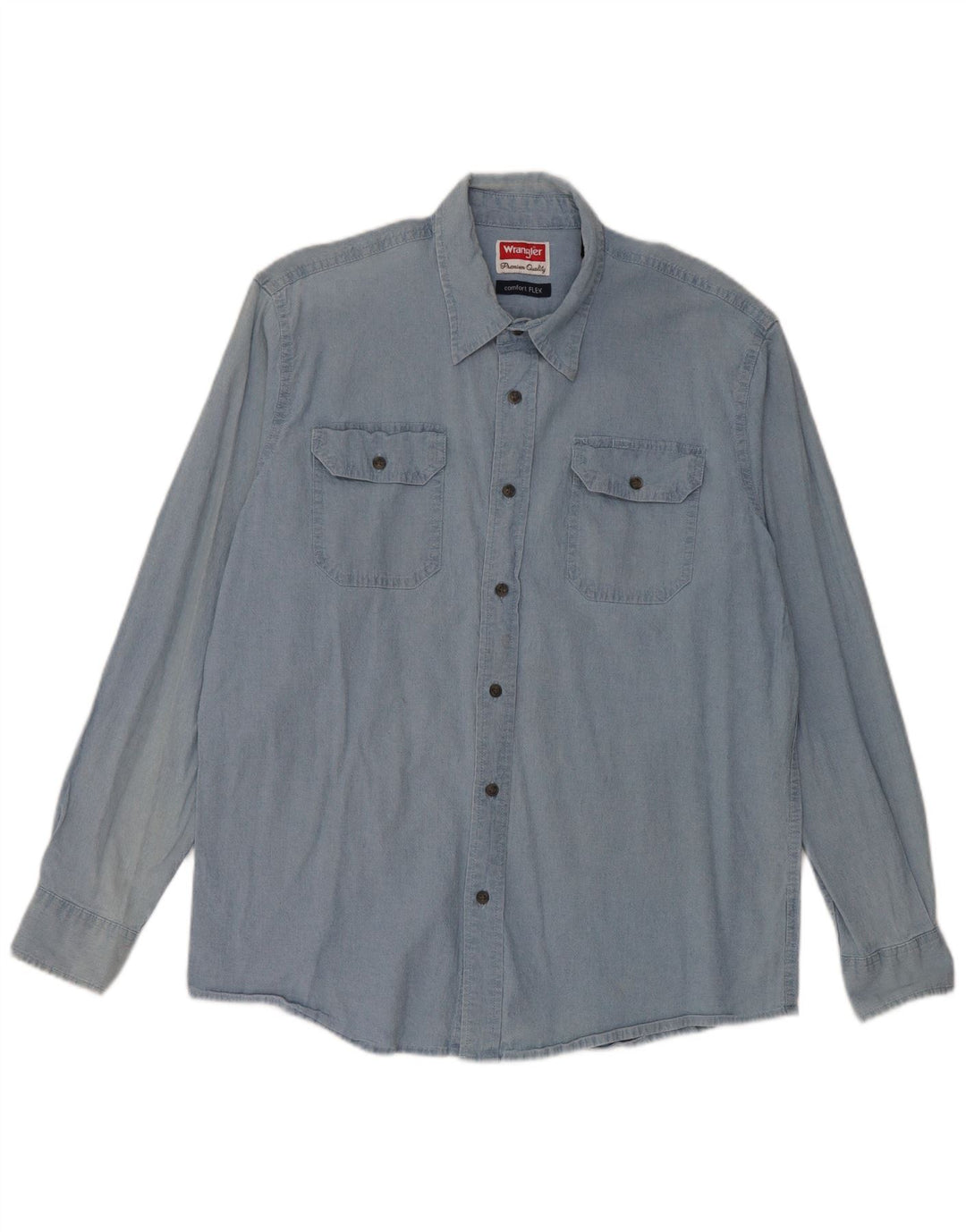 Camicia di jeans da uomo Wrangler grande in cotone blu