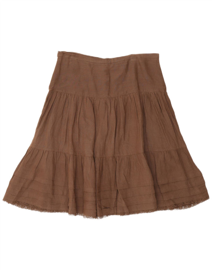 Gonna a strati da donna Massimo Dutti W30 Lino marrone medio