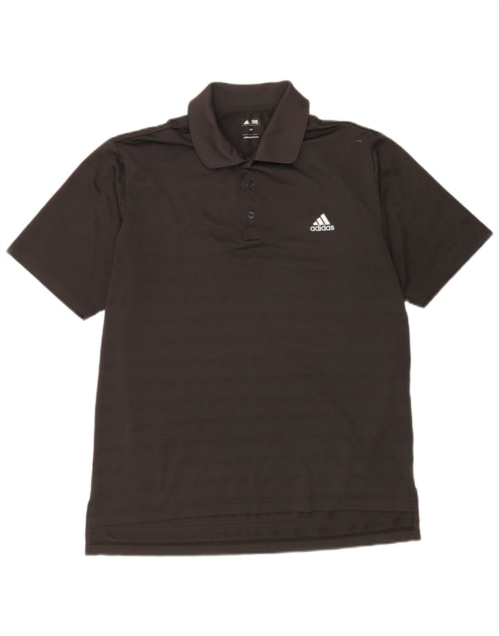 Polo Adidas da uomo grande in poliestere a righe nere