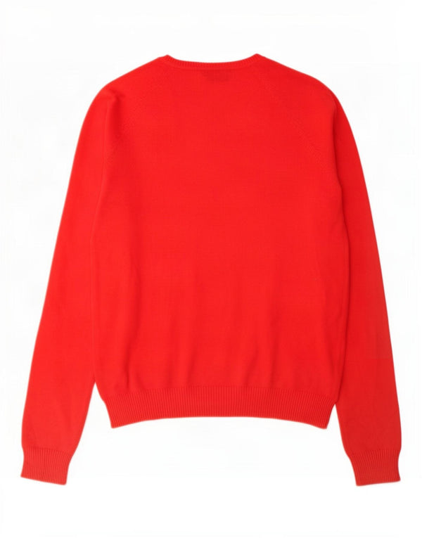 Maglione Zara da donna con scollo a V UK 14 grande cotone rosso