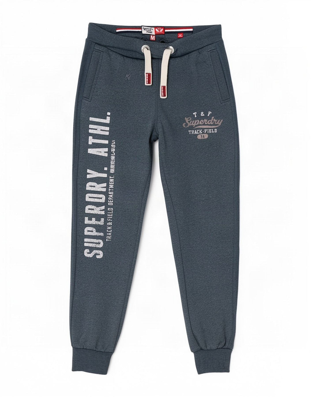 Pantaloni da tuta con grafica da uomo Superdry Joggers in cotone grigio medio