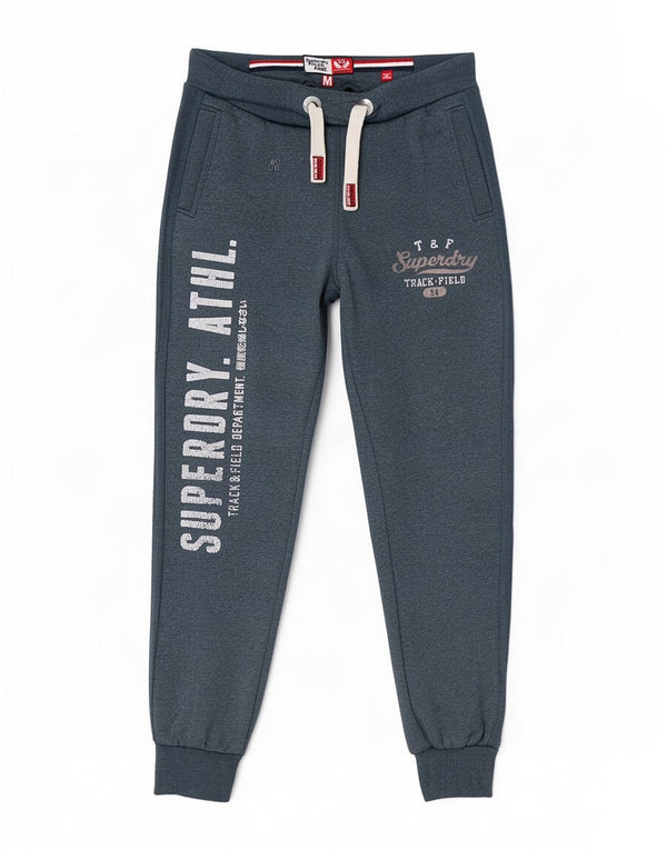 Pantaloni da tuta con grafica da uomo Superdry Joggers in cotone grigio medio