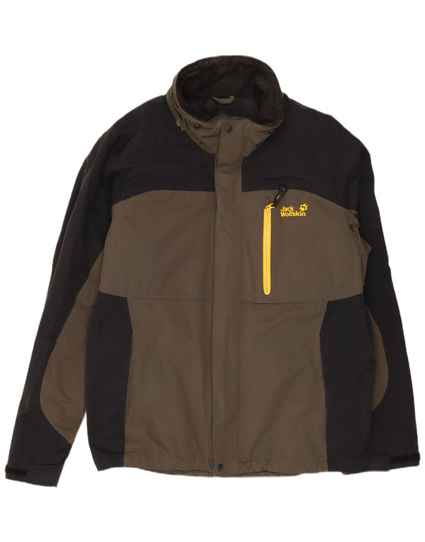 JACK WOLFSKIN Giacca a vento da uomo UK 40/42 Large Blu Navy Colorblock