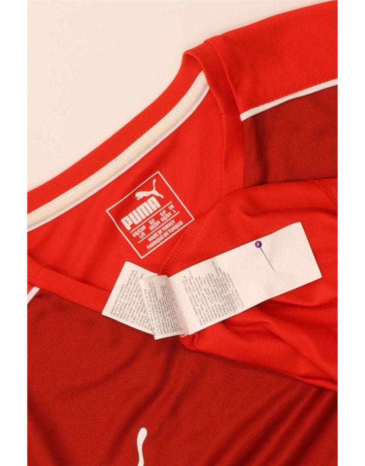T-shirt da uomo Puma Top Large in poliestere color block rosso