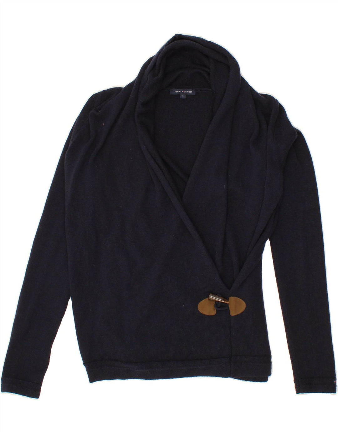 TOMMY HILFIGER Womens Cardigan Sweater UK 10 Small Navy Blue Vintage Tommy Hilfiger and Second-Hand Tommy Hilfiger from Messina Hembry 