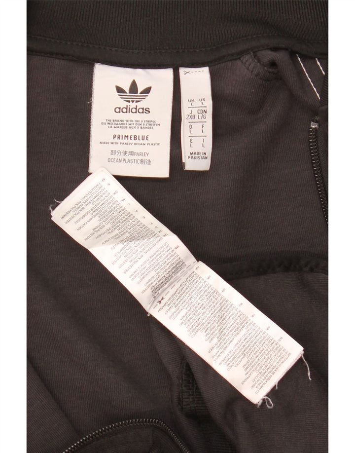 Giacca da ginnastica da uomo Adidas, giacca grande, in poliestere color block nero