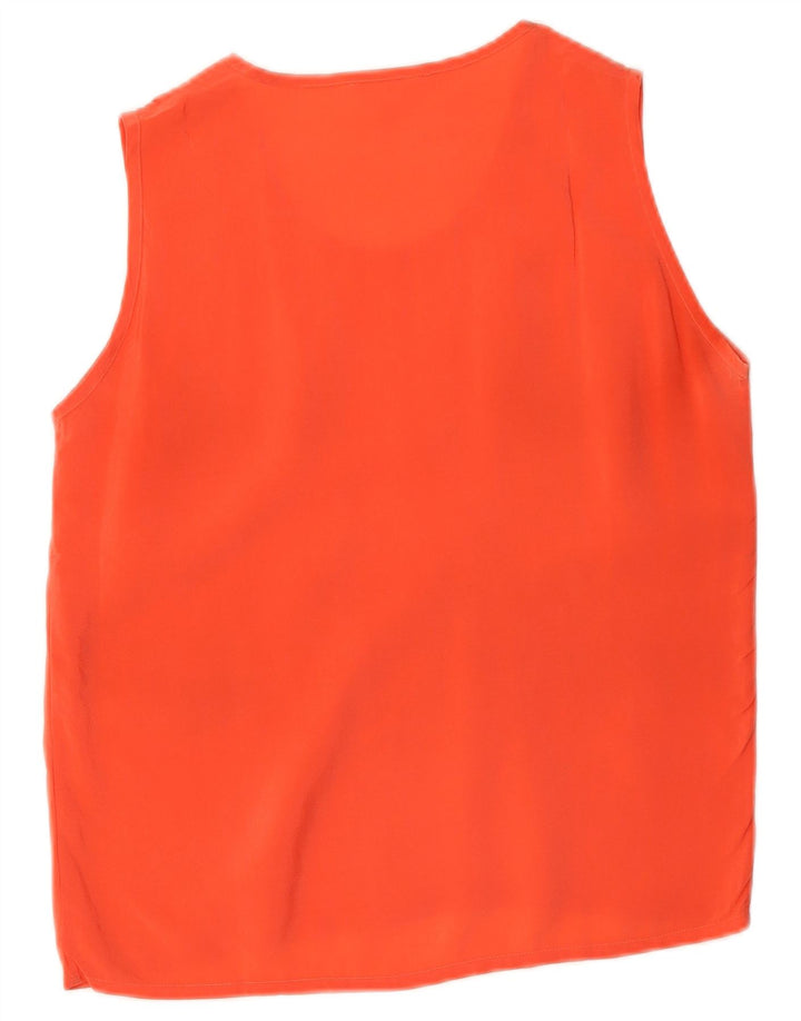 Camicetta da donna vintage Top UK 10 piccola seta arancione