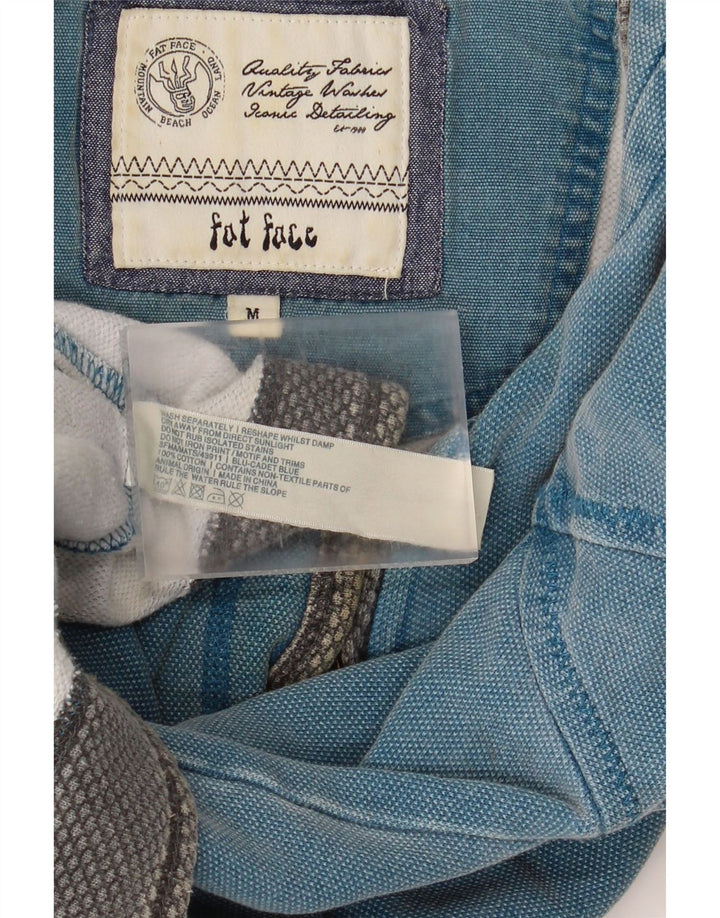 Felpa da uomo con zip e collo Fat Face in cotone blu medio