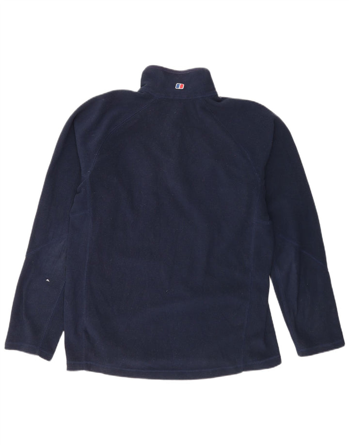 Maglione in pile da uomo Berghaus con zip e collo grande in poliestere blu navy