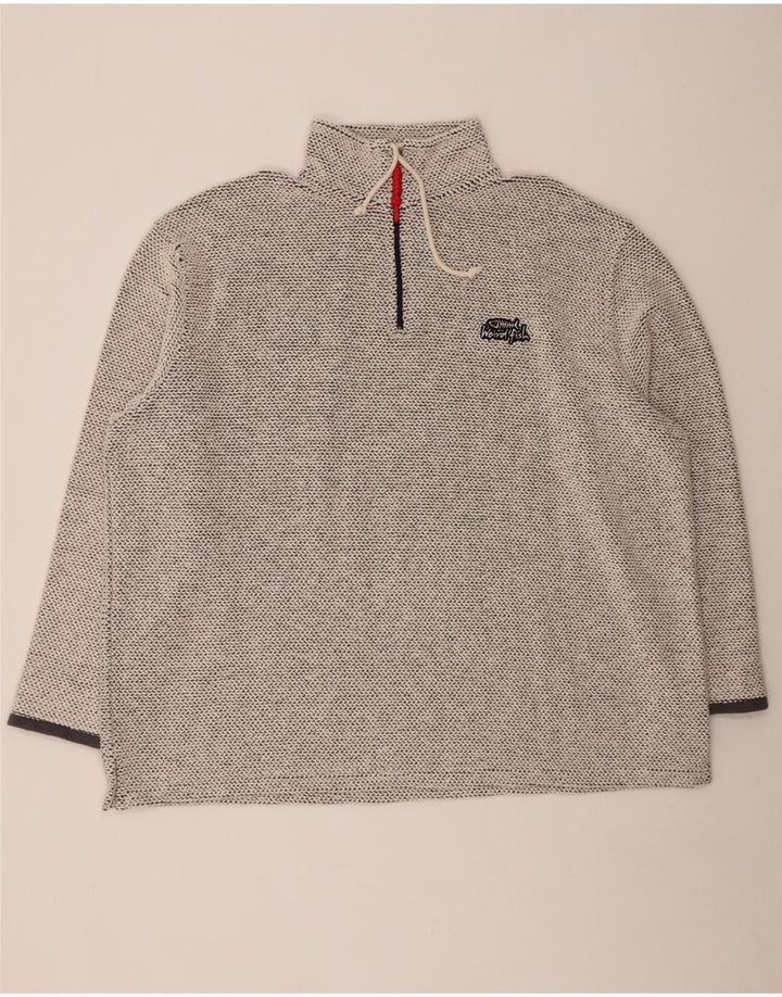 WEIRD FISH Felpa da uomo con zip e collo maglione 3XL cotone grigio