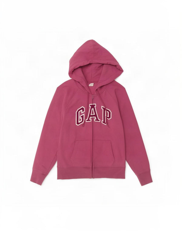 Maglione con cappuccio e zip grafica da donna Gap UK 10 piccolo cotone rosa