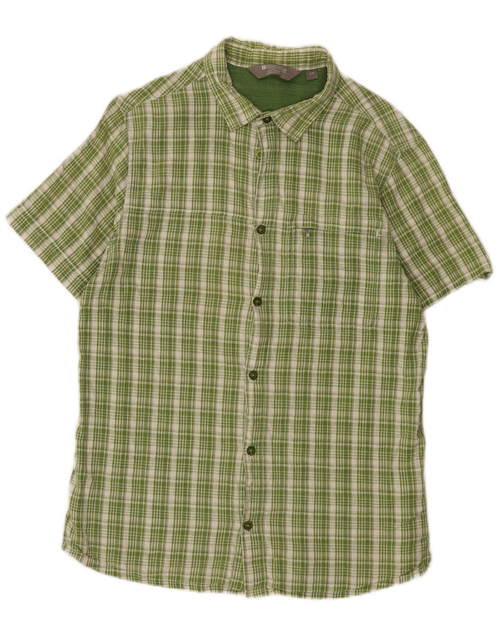 Camicia da uomo a maniche corte, vestibilità regolare, Mountain Warehouse, grande scozzese verde