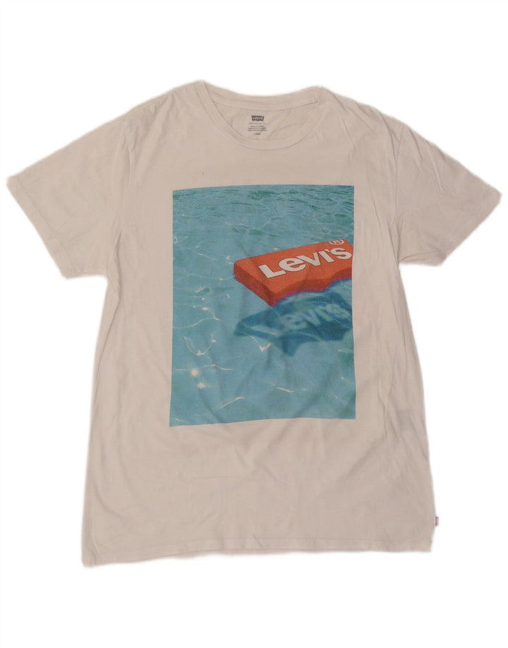 T-shirt grafica da donna LEVI'S Top UK 16 grande bianca