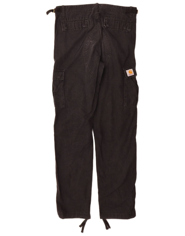 Pantaloni cargo dritti da uomo Carhartt W29 L32 in cotone a quadri neri