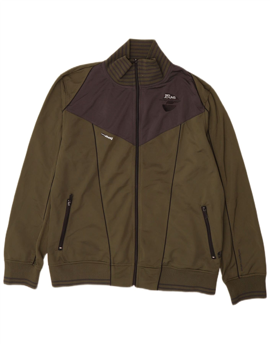 Giacca da ginnastica da uomo con grafica Jack & Jones 2XL color block kaki