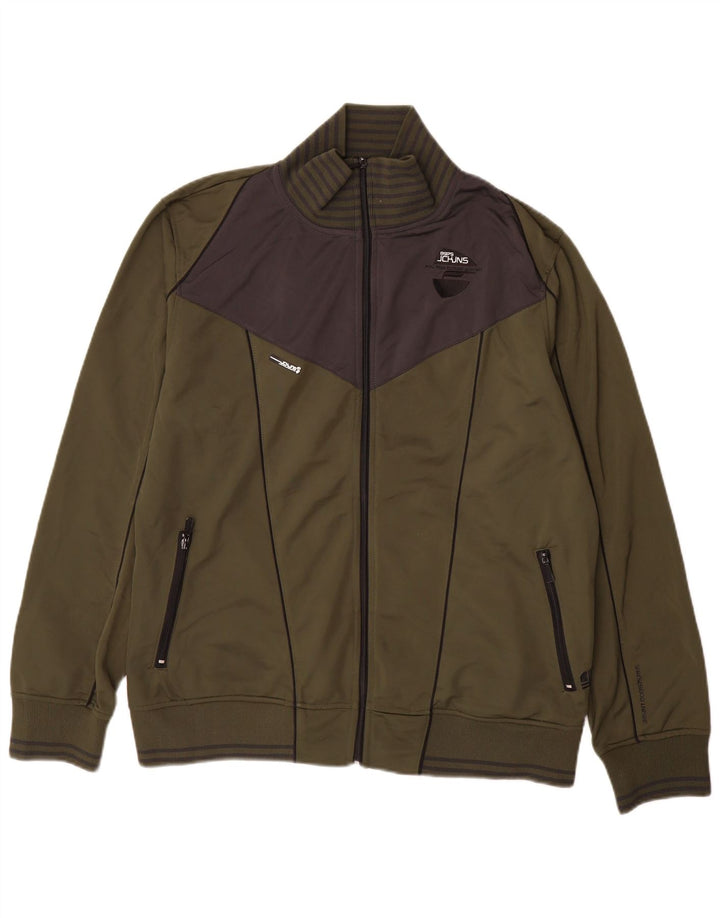 Giacca da ginnastica da uomo con grafica Jack & Jones 2XL color block kaki