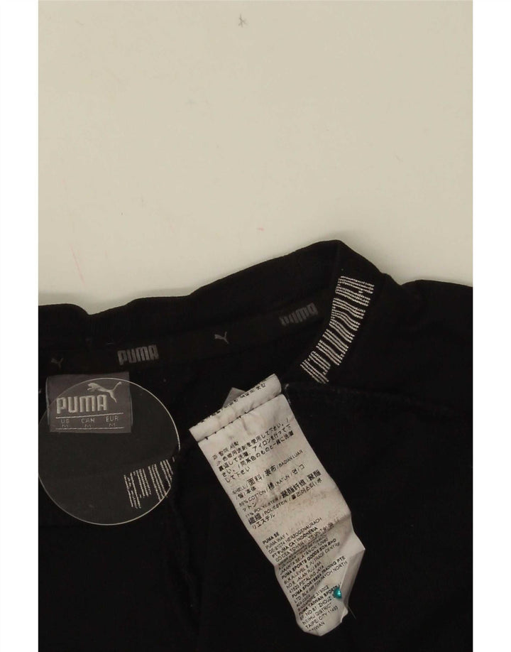 T-shirt grafica da uomo Puma Top in cotone nero medio