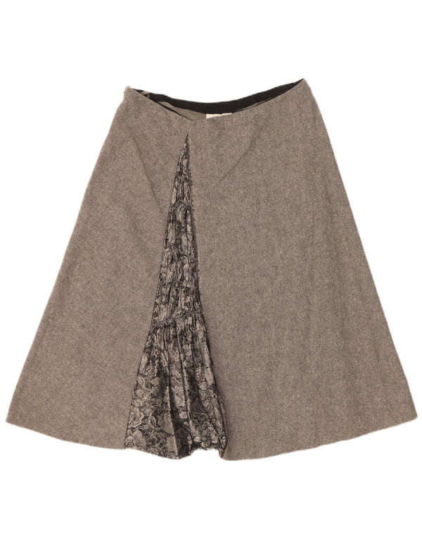 Gonna a trapezio da donna Dkny US 10 Large W32 in lana grigia