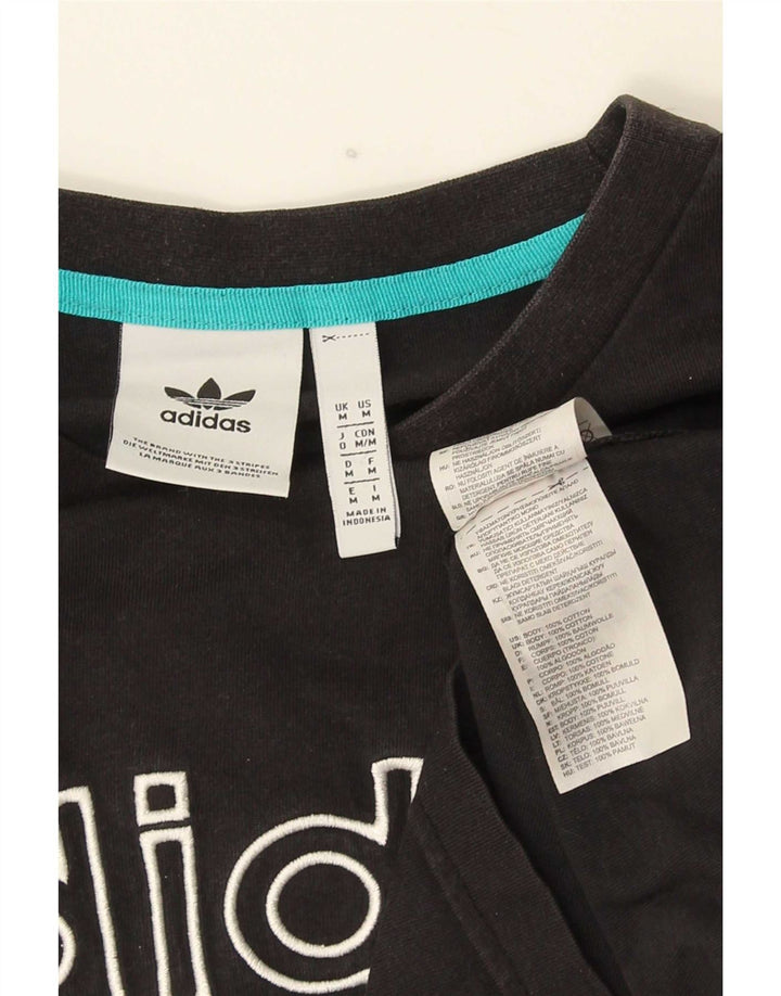 T-shirt grafica da uomo Adidas Top in cotone nero medio