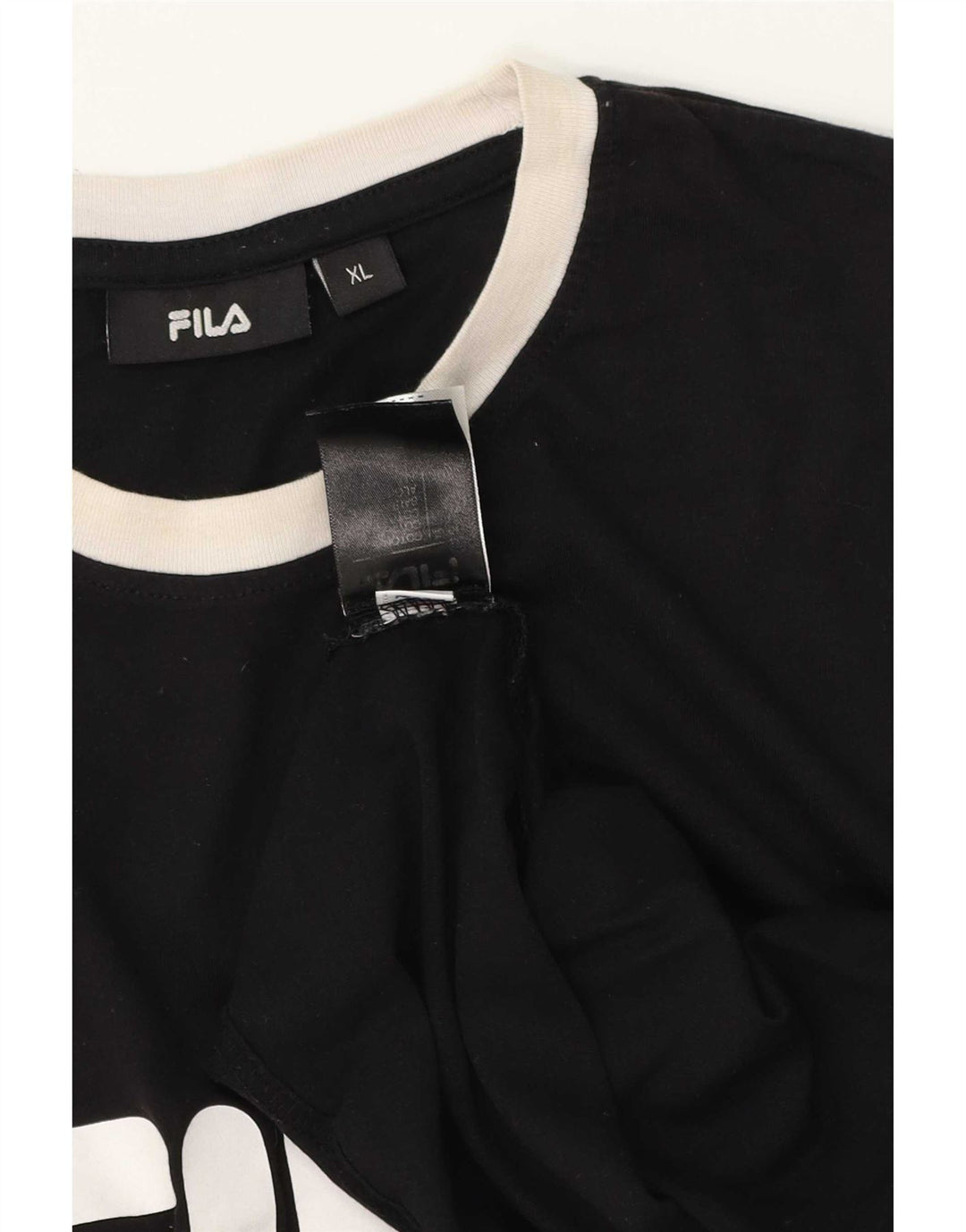 T-shirt grafica da uomo Fila Top XL in cotone nero