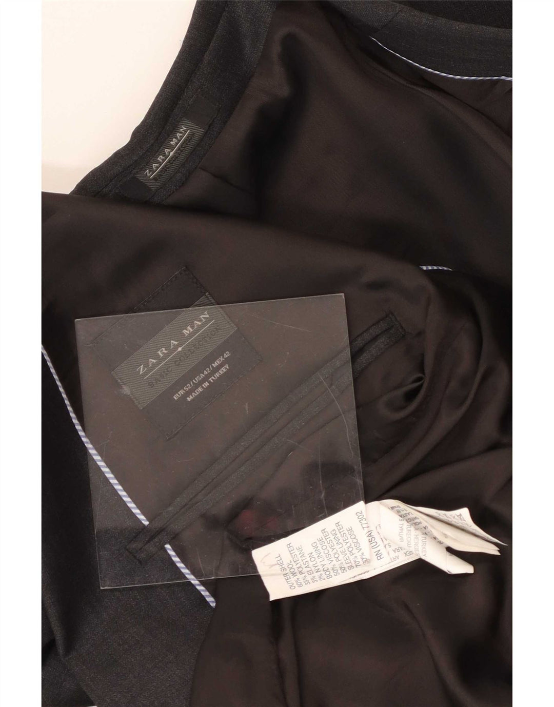 Zara Giacca blazer a 2 bottoni da uomo EU 52 Large Grey Wool
