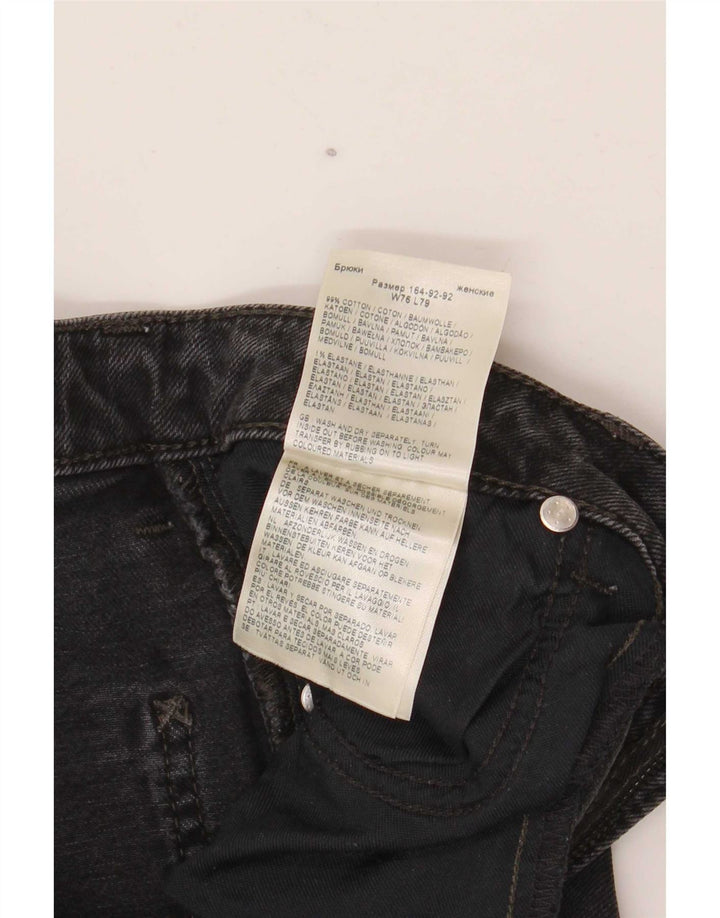 Jeans svasati a vita alta da donna Lee W30 L28 cotone nero