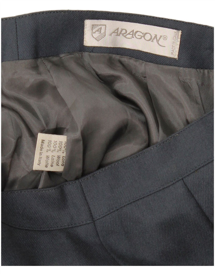 Gonna a tubino da donna VINTAGE media W28 blu navy in lana