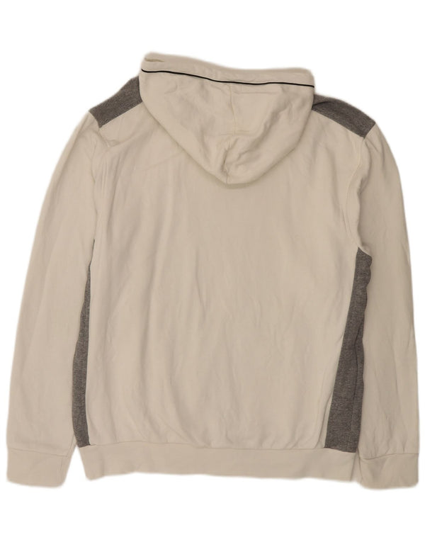 Felpa con cappuccio da uomo Umbro 2XL cotone color block bianco sporco