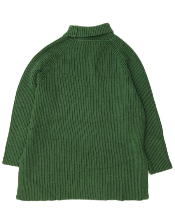Maglione maglione a collo alto da donna Marks & Spencer UK 16 grande viscosa verde
