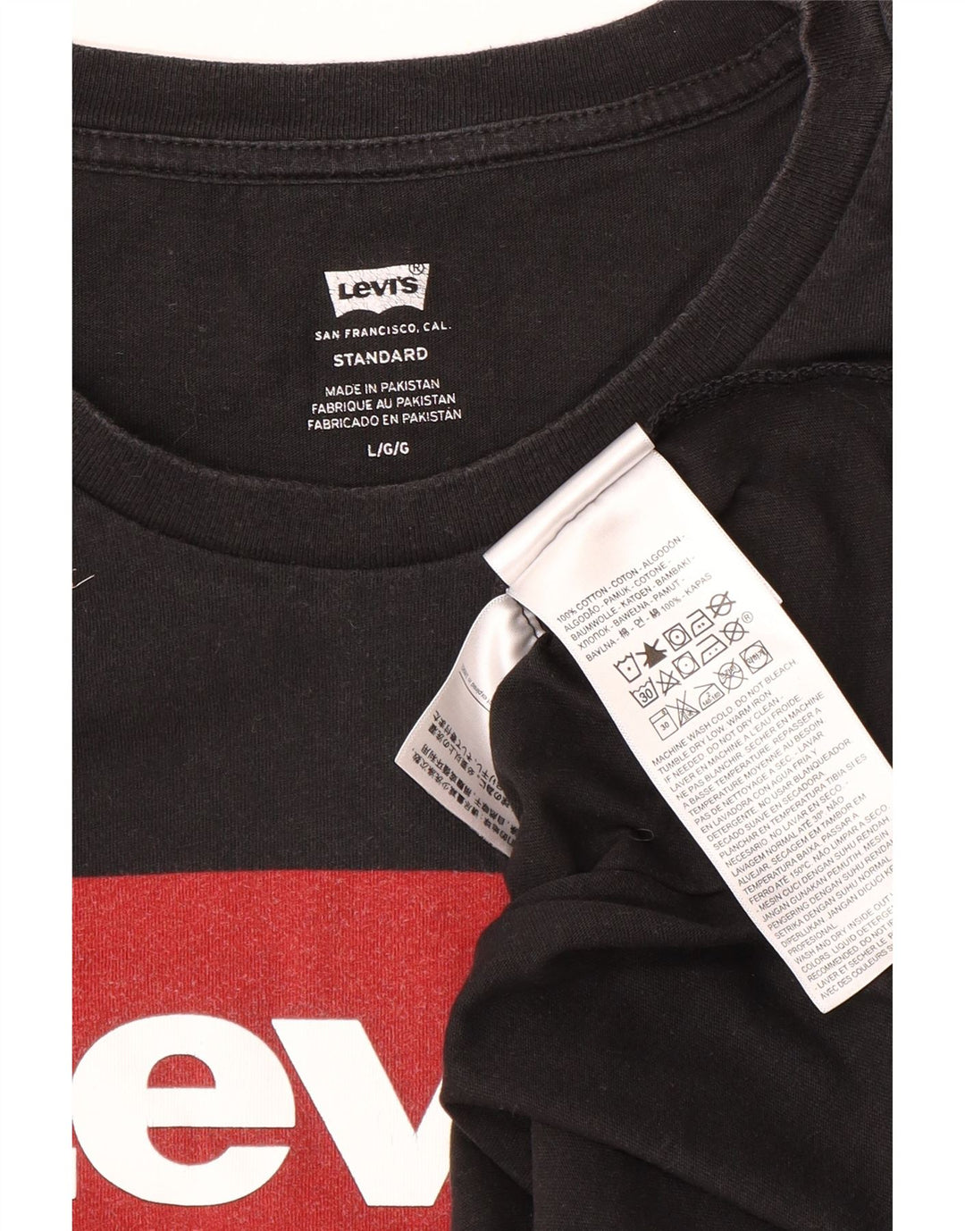 Levi's Mens Standard Fit Graphic Top manica lunga grande cotone nero