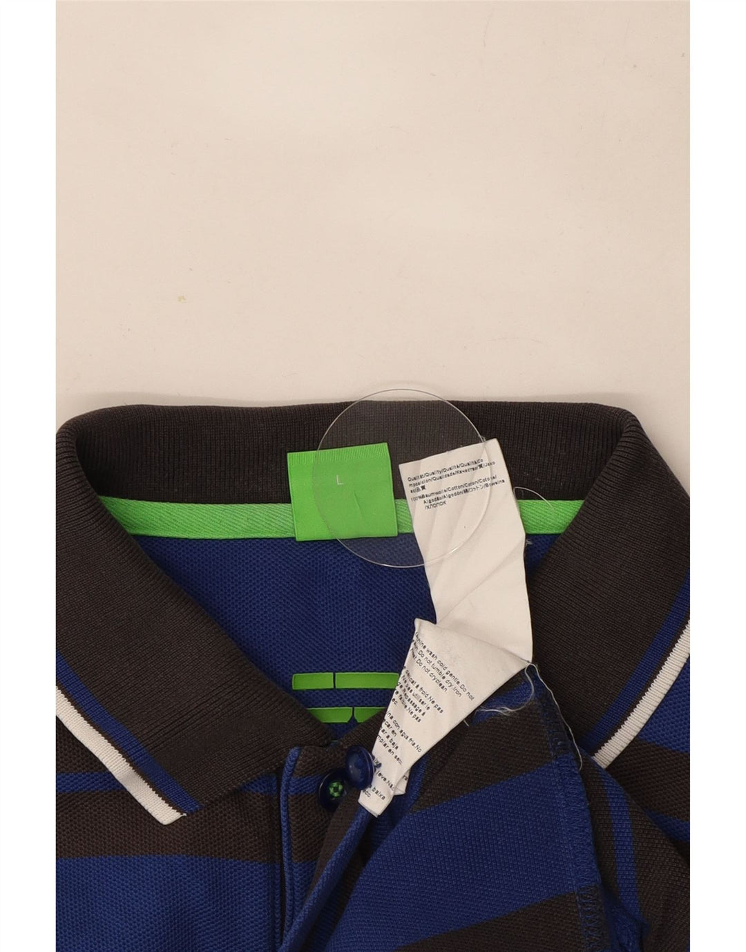 Polo da uomo Hugo Boss in cotone a righe grandi blu