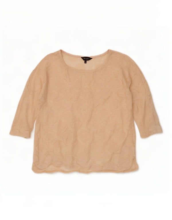Top da donna Phase Eight manica 3/4 UK 10 piccolo Beige
