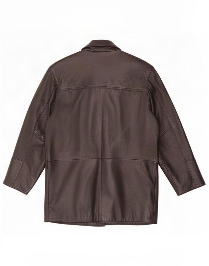 Giacca in pelle oversize da donna Giorgio Mobiani UK 10 piccola nera