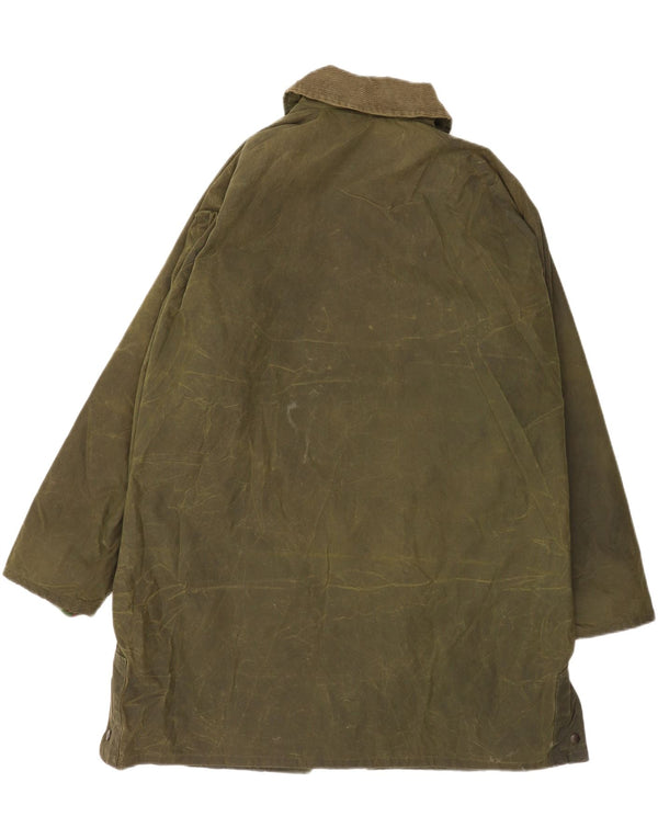 Cappotto vintage da uomo in cotone cerato country wear UK 42 XL kaki