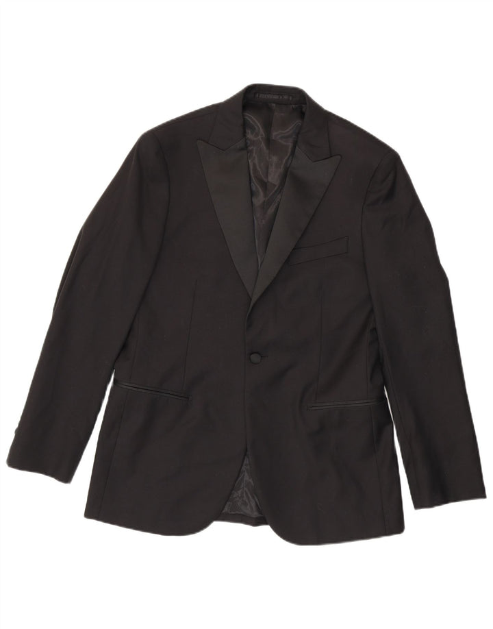 Giacca blazer da uomo a 1 bottone Gutteridge IT 48 lana nera media