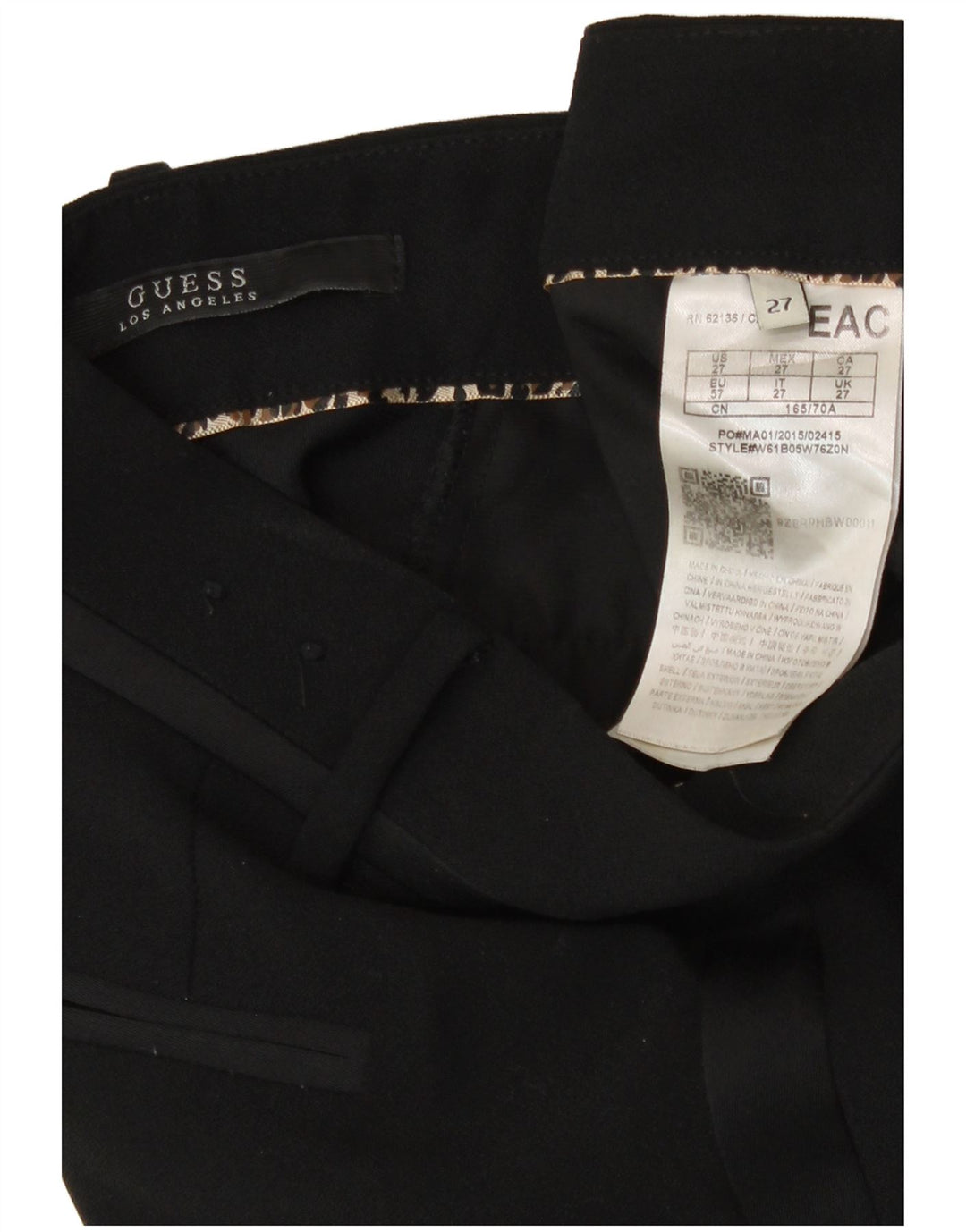 Pantaloni Capri da uomo Guess W27 L22 poliestere nero