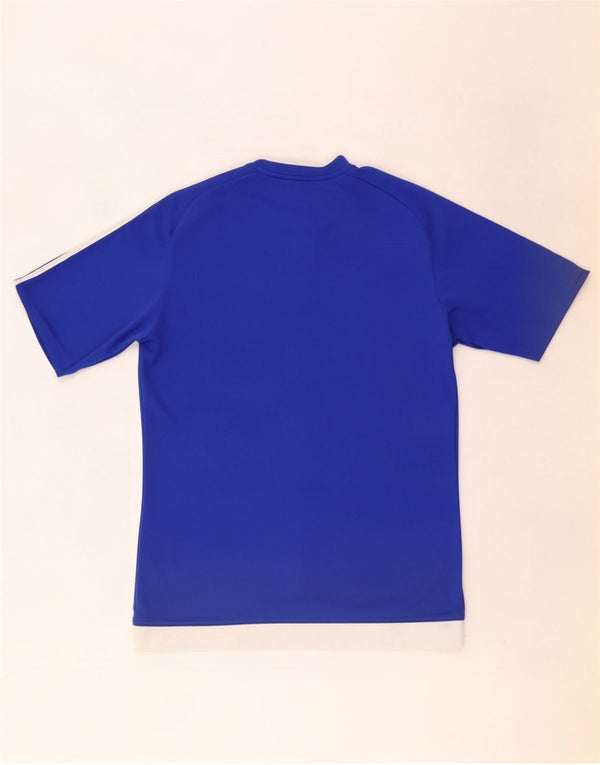 Adidas Uomo Climalite T-shirt Top Small Blu Colourblock Poliestere