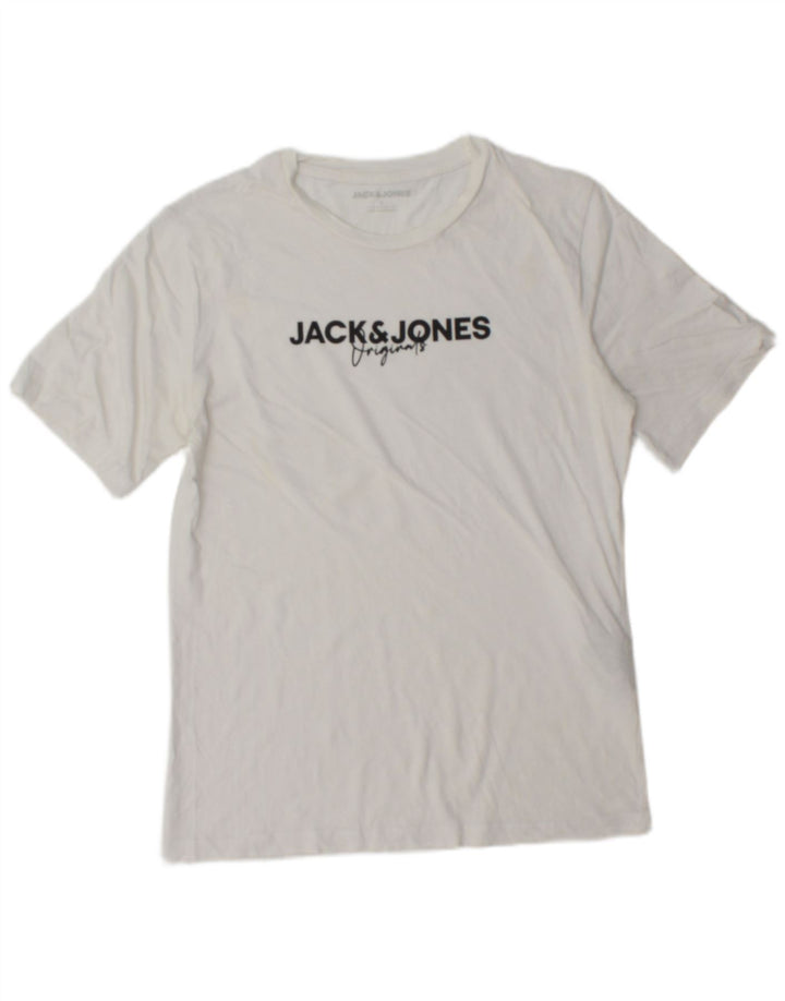 T-shirt grafica da uomo Jack & Jones Top piccola in cotone bianco