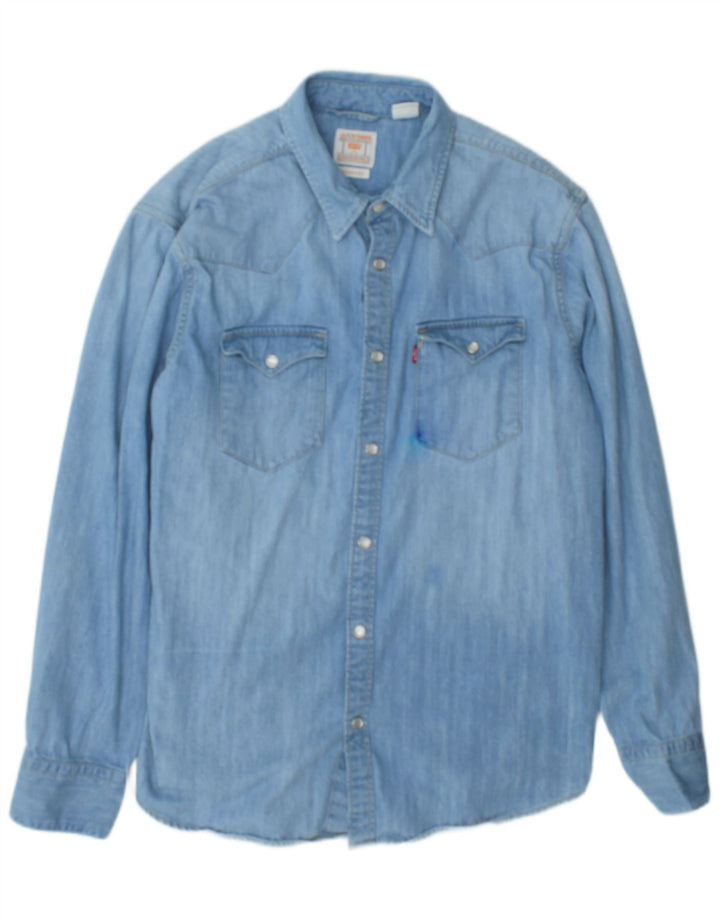 Camicia Levi's da uomo vestibilità standard in denim di grandi dimensioni in cotone blu