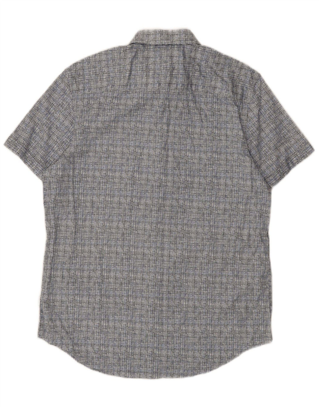 Camicia a maniche corte da uomo Calvin Klein in cotone a quadri blu medio
