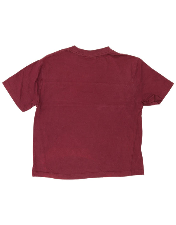 T-shirt grafica da donna Champion Top UK 10 piccola in cotone color block bordeaux