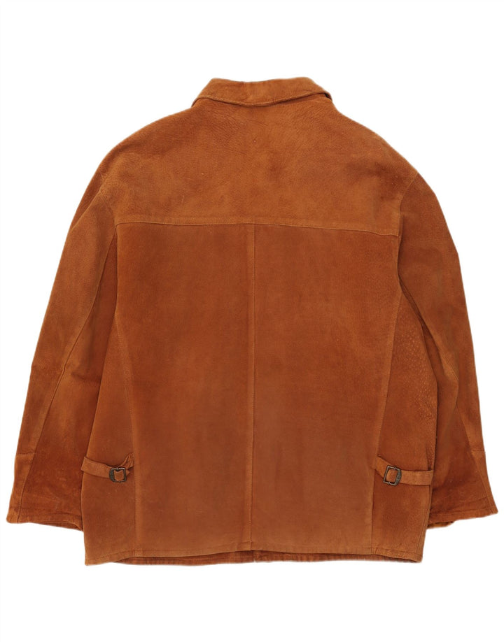 Giacca vintage in pelle scamosciata da uomo UK 42 XL Marrone