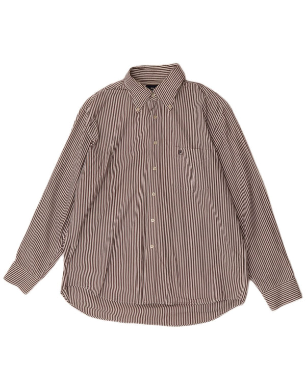 Camicia Fila Uomo XL Cotone Gessato Marrone